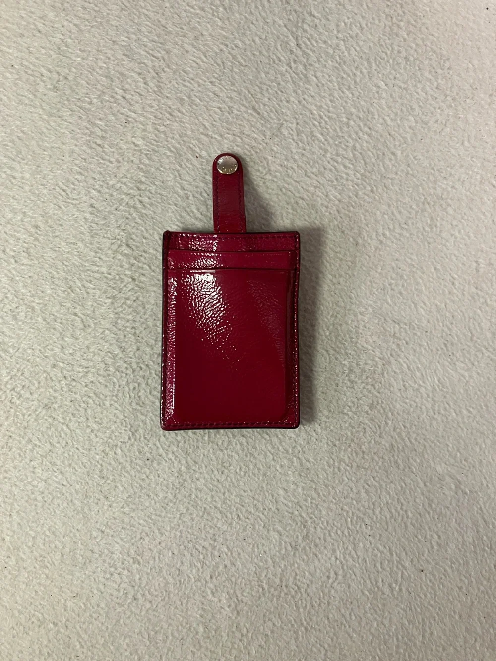 Gucci Patent Leather Card Case in Deep Red with Embossed Logo